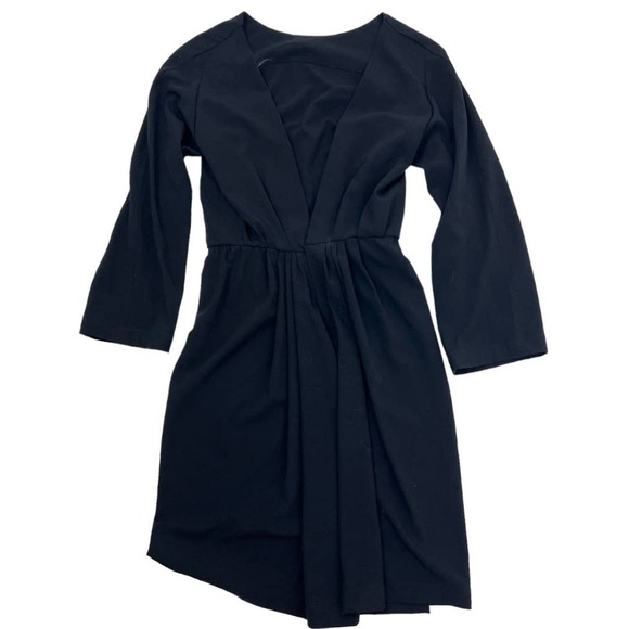 Vintage Yves Saint Laurent YSL Black Wrap Dress 36 FR /4 - Picture 1 of 4